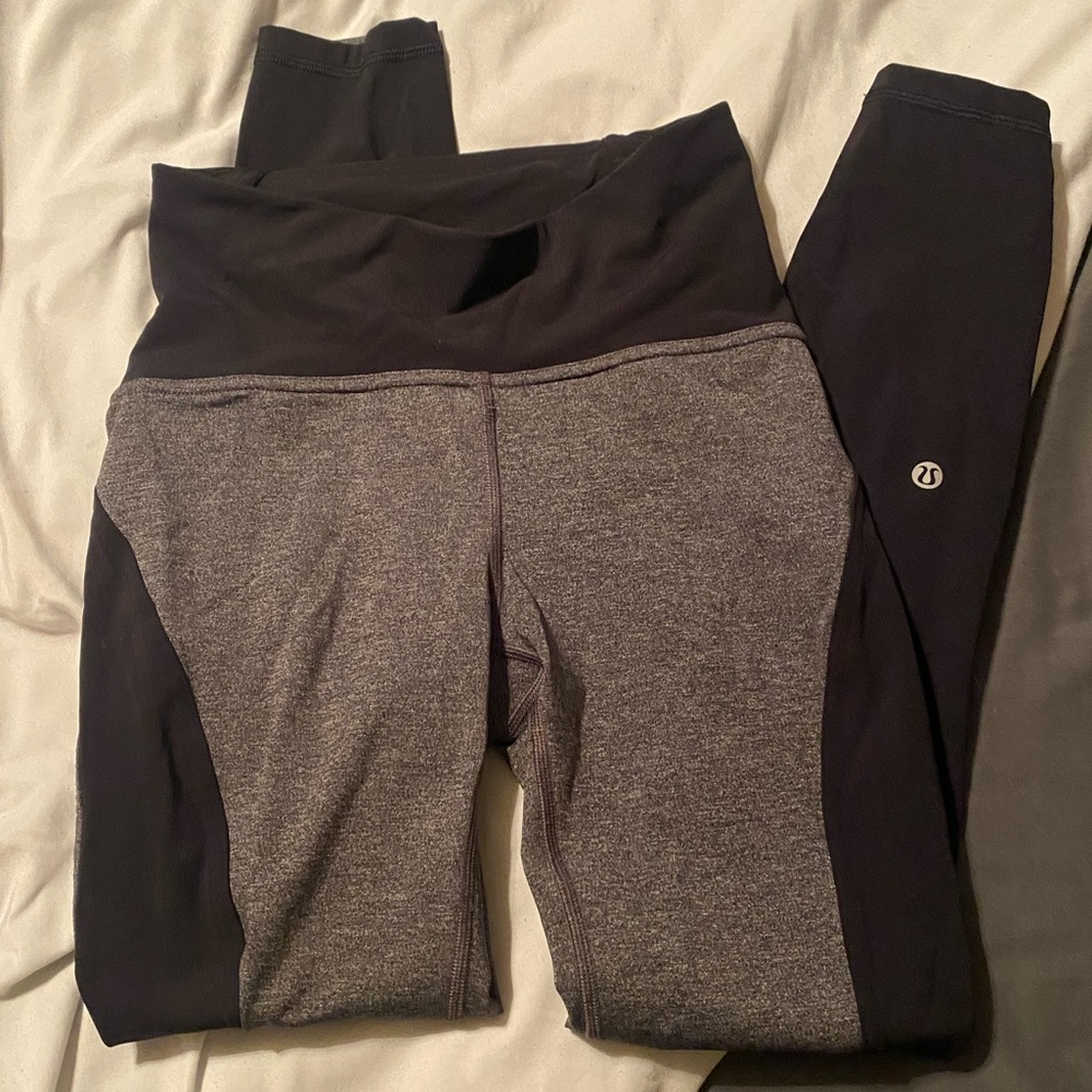 Lulu lemon athletica grey and black high waisted leggings